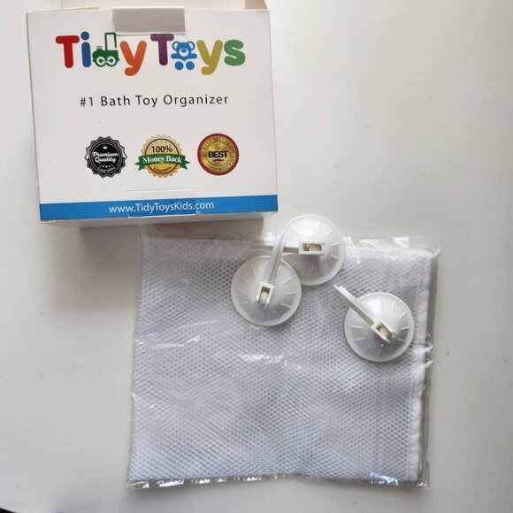 Tidy Toys Bath Toy Organizer With Suction Cups, White 1 Pack - Picture 2 of 6